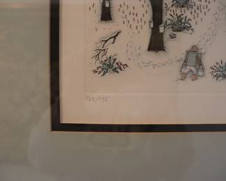 Cuca Romley Signed Limited Ed. Etching - Sugar Maple Grove 135/175 28" x 35"