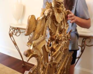 Antique French Louis XIV Giltwood Mirror 18th Century PD $14,000 from L' ANTIQUAIRE 5' x 3.5' 