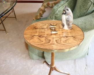 Baker Furniture Stately Homes Gilt & Mahogany Round Side Table