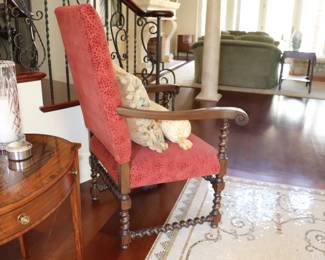  Baroque Style Carved Walnut Armchairs Maybe French? 19th Century