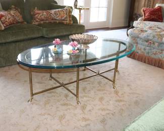  mid-century modern LaBarge Hollywood Regency-style cocktail table