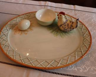 Home Decor Chip & Dip Serving Platter - Rooseter - The Mane Lion Italy
