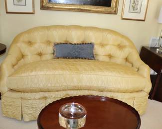 Cameron Collection Dallas custom upholstered 70" sofa Loveseat Nancy Cozine Silk