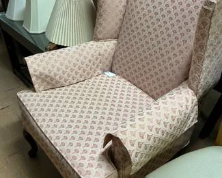 Nice upholstered wing back chair