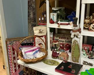 In the corner, you’ll find some Fourth of July set of brass deer