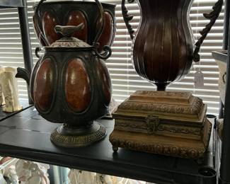 All tin pieces, jewelry box