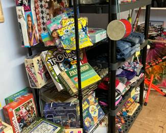 This room is loaded with vintage board games, puzzles, electric games