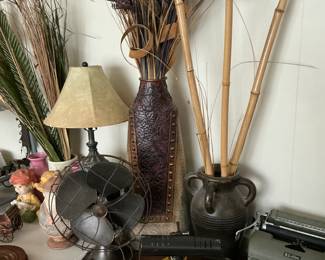 1950s fan typewriter bank lamps pottery vases