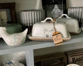 Butter, dishes, chickens