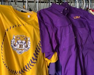 There is a nice selection of LSU, wearing apparel men and women
