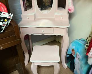 Cute little girls vanity with stool