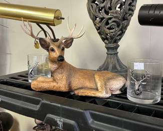 Nice Buck pair of deer high ball glasses