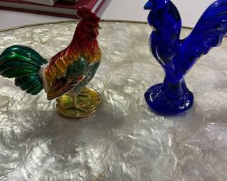 Jewel rooster, cobalt blue rooster