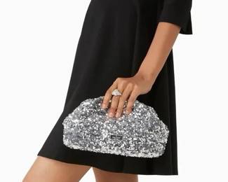 Kate Spade Silver Scrunchie Bag