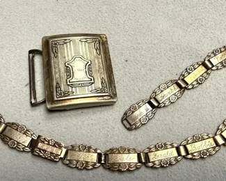 1945 Sterling Mexico ForgetMeNot Bracelet