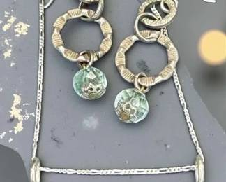 Sterling Necklace With Complementing Earrings