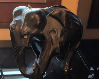 Carved Ebony Elephant Figurine