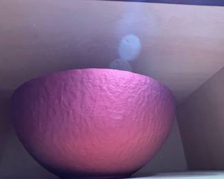 Assorted Glass and Ceramic Dishware, including Scheurich pottery and art glass plates