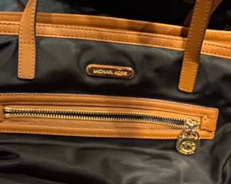 Michael Kors Kempton Nylon Tote Bag and Brown Leather Shoulder Bag