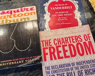 Esquire Cartoon Album, Vogue The House of Vanderbilt, and The Charters of Freedom
