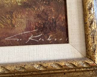 Forest Lake Landscape Painting by S. Kahan