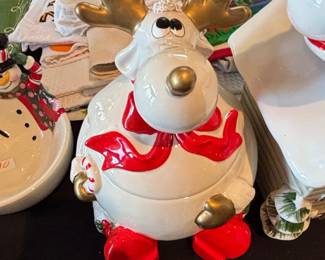 Fitz and Floyd Rudolph Reindeer Cookie Jar