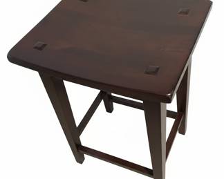 Linon Claridge Dark Wood Square Stool or Side Table