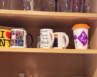 Assorted Ceramic Mugs and Glassware Collection