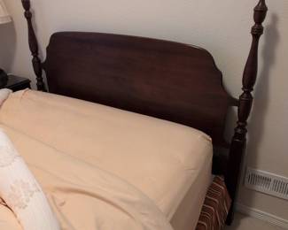 Antique full-size bed, Set of Four Crystal Decanters and a few Stiens