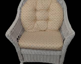 Wicker Furniture, M. McCaine "Girl in Rocking Chair" Print