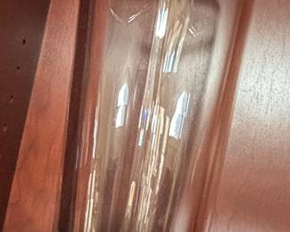 Clear Glass vase with Octagonal Base