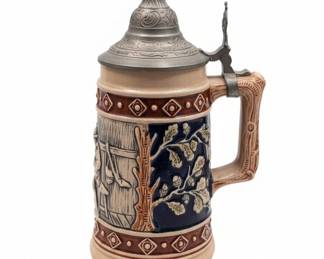 Antique full-size bed, Set of Four Crystal Decanters and a few Stiens