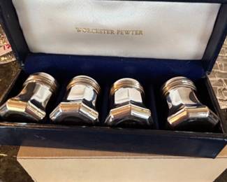 Worcester Pewter Salt and Pepper Shakers Set