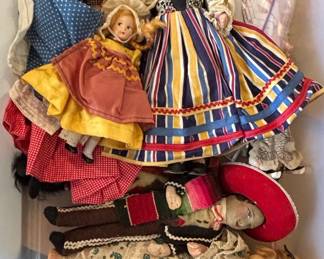 Collection of Vintage Souvenir and Folk Dolls