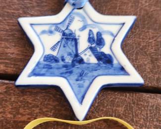 Delft Blue Star Ornament