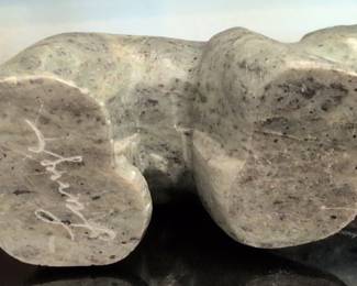 Signed Soapstone Polar Bear Sculpture