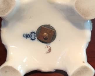 Porcelain Figural Vase with Floral Appliques, likely Carl Thieme Dresden