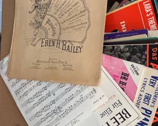 Collection of Vintage Sheet Music including Eben H. Bailey Waltzes and Beethoven's Für Elise