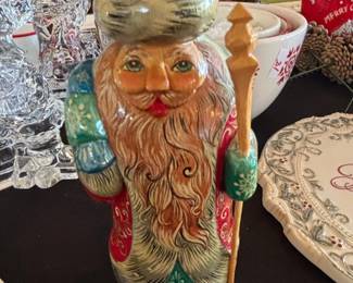 HandCarved and Painted Wooden Russian Santa Claus Ded Moroz Figurine