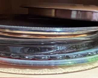 Assorted Glass and Ceramic Dishware, including Scheurich pottery and art glass plates