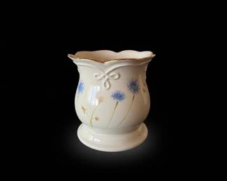 Vintage Lenox Cornflower Blue Floral Vase with Gilt Rim