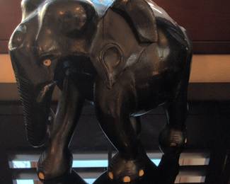 Carved Ebony Elephant Figurine
