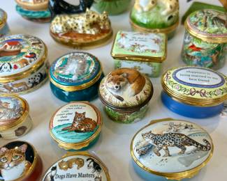Halcyon Days, Limoges, and Staffordshire trinket boxes