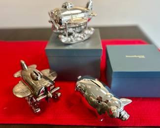 Reed & Barton silver plate coin banks