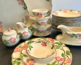 Huge set of Franciscan "Desert Rose" dishes