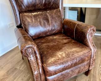 Buffalo leather pushback recliner