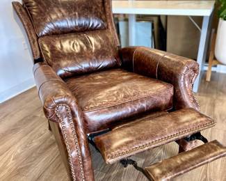 Buffalo leather pushback recliner