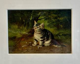 Cat art in the style of Horatio Henry Couldery