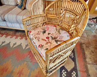 Rattan chair with seat pad