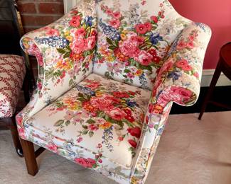 Ralph Lauren upholstered Chippendale style chair